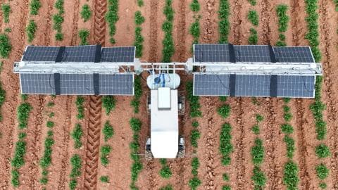 Scouting robot with solar panels